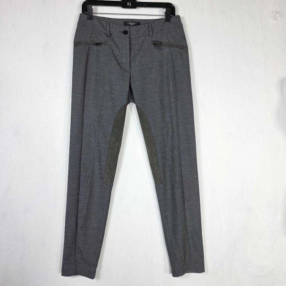 Weekend Max Mara houndstooth Equestrian with suede patch and accent Pants